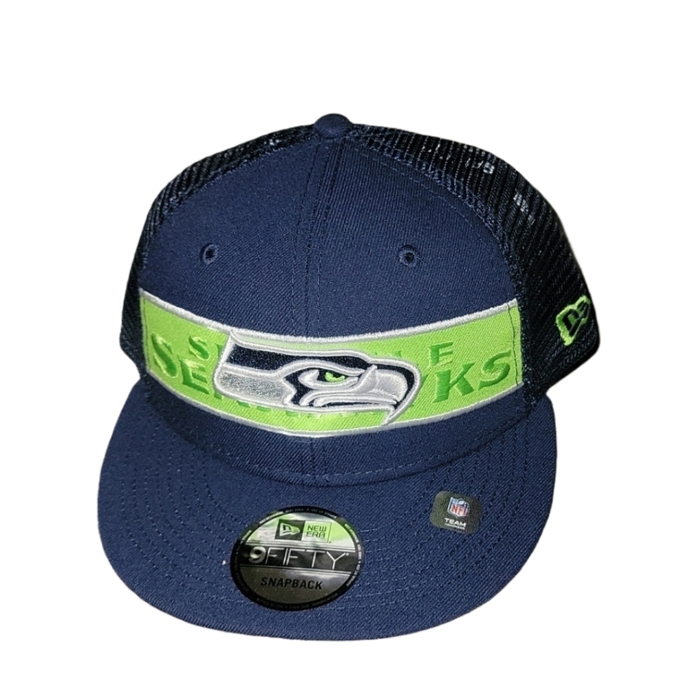 NEW ERA Men's College Navy Seattle Seahawks Tonal Band 9Fifty Snapback Hat